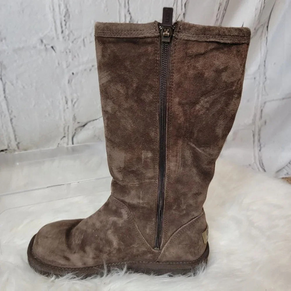 UGG Australia Roslyn Womens Brown Suede Zip Side Tall Shearling Winter Boots 7 - Picture 3 of 15
